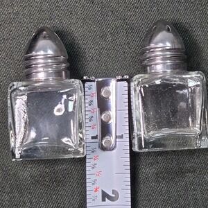 Mini Glass Salt and Pepper Shakers Square Setting 1.5in 12 individual or 6 sets